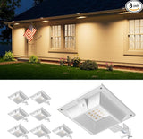 8 Pack Solar Powered Gutter Lights Outdoor Decorative Waterproof 12 LEDs Yard Lamp for Fence, Railing, Outside | Lumora