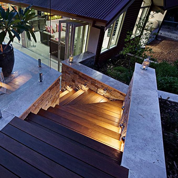 10 Pack LED Stair Lights Kit Low Voltage Waterproof IP65 Outdoor 1-2/5" Recessed Wood LED Deck Lighting Yard Garden | Lumora