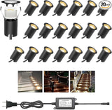 Recessed LED Deck Lights Kits with Protecting Shell,20Pack Φ1.18 IP67 Waterproof 12V Low Voltage Embedded Step | Lumora