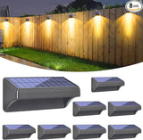 Bridika Solar Fence Lights, 8 Pack Plus Size, Warm & RGB Color Changing, Outdoor Waterproof, 100 Lumen, 8 Specific | Lumora