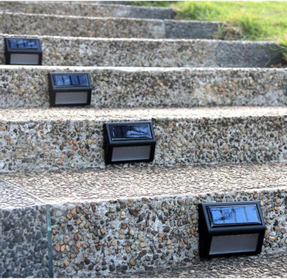 Solar Deck Lights Outdoor 6 Pack, Waterproof LED Solar Step Lights for Stair Railing Patio Fence Wall Walkways, Daylight White