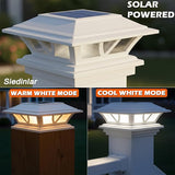 SIEDiNLAR Solar Post Lights Outdoor 2 Modes LED Fence Deck Cap Light for 4x4 5x5 6x6 Posts Garden Patio Decoration | Lumora