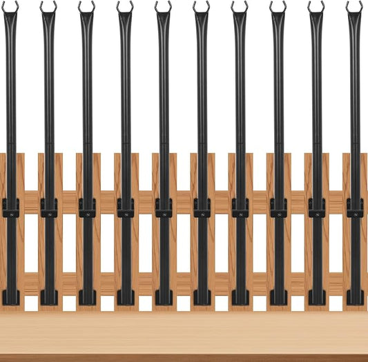 GCCSJ 5 FT String Light Poles for Outside 10 Pack Heavy Duty Metal Poles for Deck Easy to Install String Lights Hanging Light Poles for Fence Garden Backyard Wall