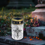 Black Cross Solar Light Outdoor Waterproof Lantern Walkway Solar Powered Flameless Candle Led Light Solar Lights | Lumora