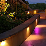 8 Pack 7 inch RGB LED Hardscape Lighting Step Lights Retaining Wall Lights with Color Changing - Outdoor Path Light | Lumora