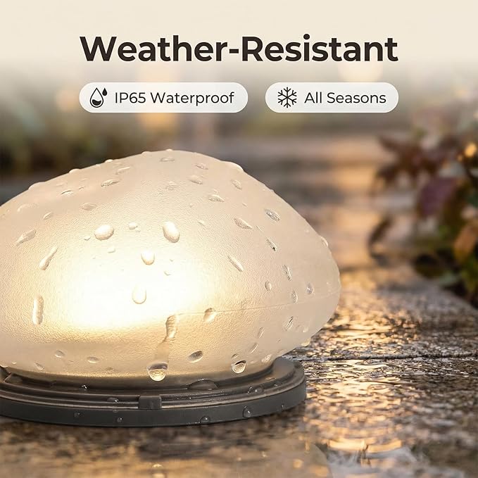 2026 Solar Pebble Lights Outdoor, Solar Pebbles, Outdoor Waterproof Landscape Night Lights for Garden Paths, Stairs, Lawns, Patios, Yard Party Decorations (2, Warm Light)