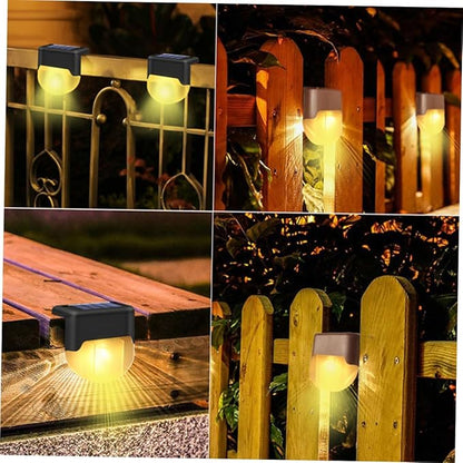 Housoutil 1pc Solar Stair Lamp Outdoor Led Handrail Light for Fences Warm Lighting Easy Installation Energy Efficient Weather Resistant Design for Garden Pathways
