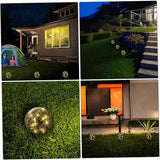 Kisangel Solar Cracked Globe Ground Light Warm Yellow Outdoor Garden Buried Lamp for Pathway Patio Lawn Decor Solar | Lumora