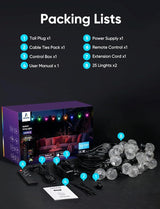 APPECK Outdoor String Lights 100FT, RGBW Smart Patio Lights with 111 Scene Modes, Christmas String Lights with 50 | Lumora
