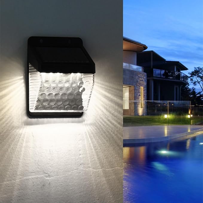 2 Pack Solar Outdoor Lights Waterproof Garden Landscape Lights UP and Down Illuminate Sunlight Lamp for Fence, Yard, Wall Decor solar Spot Lights Outdoor Solar Security Lights Cool Stuff (White)