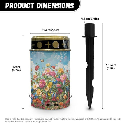 Wildflower Solar Outdoor Lights Decoration Removable Easy to Install Cemetery Decorative Lights Memorial Garden Decor Suitable for Garden Courtyard Patio Lawn Outdoor Decoration