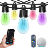 150ft String Lights for Outside, Smart RGB IC Warm White Patio Lights Outdoor Waterproof with Remote & App Control | Lumora