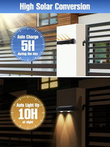 Fence Lights Solar Powered 2 Pack, RGB Fence Solar Lights Outdoor Waterproof Led, 12 Modes Color Changing Outside | Lumora