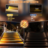 12 Pack Solar Stair Lights Outdoor Stair Lights with Waterproof IP67 LED Solar Light for Outside Light Decor for | Lumora