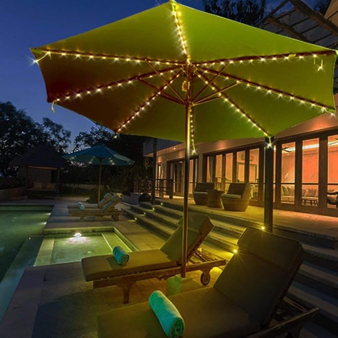 Patio Umbrella Lights 8 Lighting Mode 104 LED String Lights with Remote Control Umbrella Lights Battery Operated | Lumora