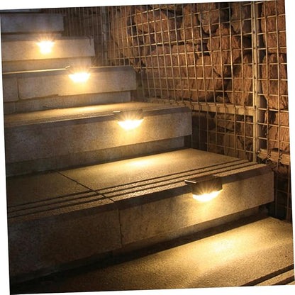 4pcs Solar Led Step Lights for Outdoor Landscape Garden Patio Decor Warm Light