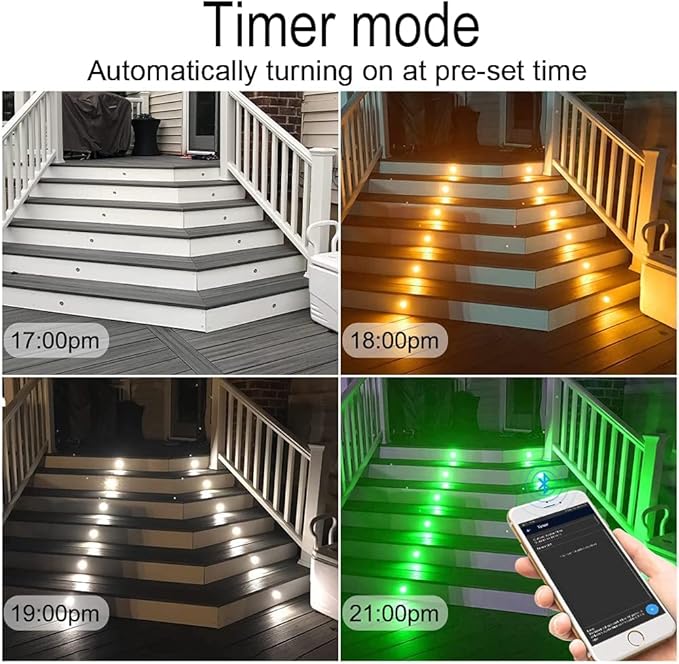 LED Deck Light Kit, 20pcs Φ1.77 WiFi Wireless Smart Phone Control Low Voltage Recessed RGBW Deck Lights with | Lumora