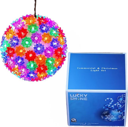 LUCKY SHINE 7.5" Multi-Color LED Sphere Ball Lights, UL Certified and Commercial Grade Starlight Sphere, Waterproof for Indoor Outdoor Christmas, Garden, Party, Porch Decor
