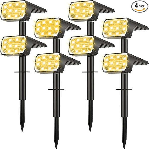 Solar Spot Lights Outdoor Waterproof IP65, [8 Pack/100 LED/4 Modes] Solar Landscape Spotlights, Auto On/Off High | Lumora