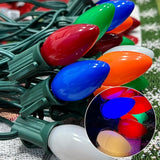 SUNSGNE C7 LED Outdoor Christmas Lights, 25ft Vintage Christmas Lights with 27 LED Plastic Colored Bulbs(2 Spare) | Lumora