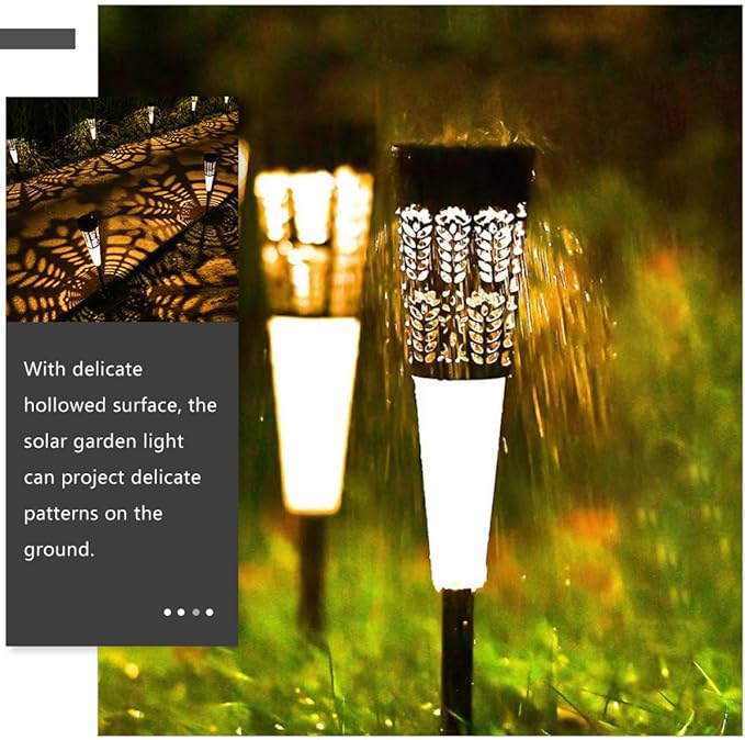 POPETPOP 6pcs Solar Garden Stake Lights Decorative Outdoor Lighting for Pathway and Warm Solar Lamp for Lawn Patio | Lumora