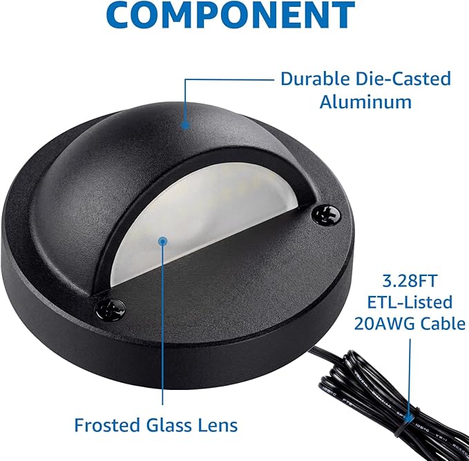 SUNVIE 5W LED Low Voltage Deck Lights with Fastlock2 Wire Connectors 12-24V AC/DC Low Voltage Landscape Lighting | Lumora