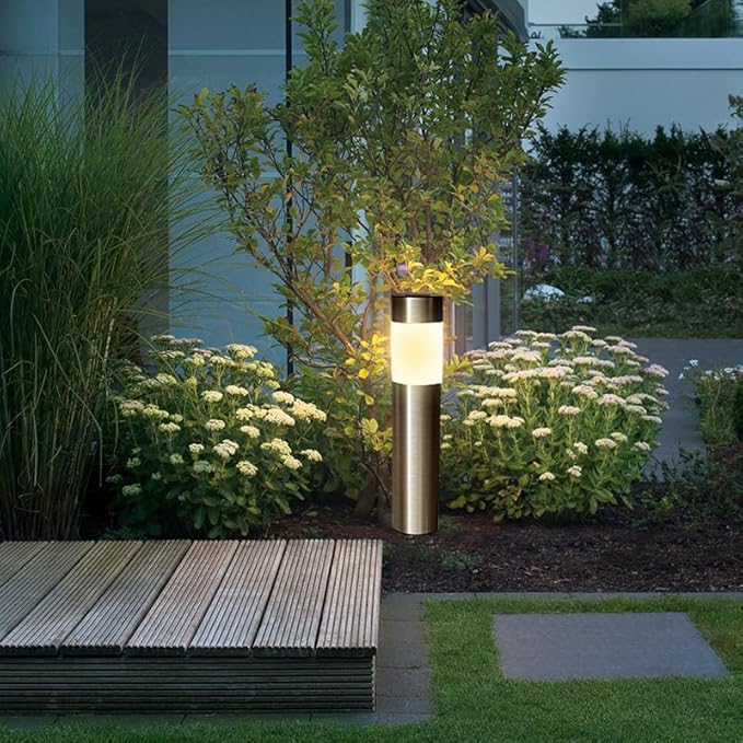 2 Pack Solar Pathway Lights Outdoor, Modern Design Waterproof Solar Landscape Lighting, Bright Garden Lights for Patio Lawn Yard Walkway Driveway (Warm White) (Warm Light)