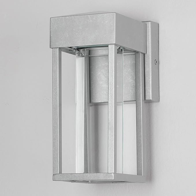 GLOBE Electric 44880 Bowie 1-Light LED Integrated Outdoor Wall Sconce, Galvanized Steel, Bulb Not Included | Lumora