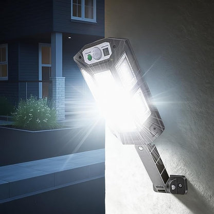 Solar Motion Sensor Path Light for Driveway, Fence, and Patio - Waterproof Hexagonal Outdoor Garden Lamp with 3 Lighting Modes and Remote Control