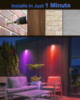 Fence Lights Solar Powered Outdoor Waterproof 3 Sided Wall LED Landscaping for Yard, Deck, Patio, Rail, Garage | Lumora
