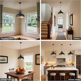 15 1/2in Large Dome Barn Pendant Light for Farmhouse, Black Ceiling Mounted Lighting with Brass Interior for | Lumora