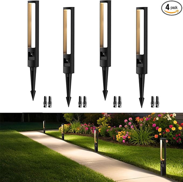 MEIKEE 5W Low Voltage Pathway Lights, 2700K 250LM LED Landscape Lighting, Auto On/Off, 12-24V, Aluminum Waterproof | Lumora