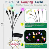 TONULAX Solar Garden Lights, Starburst Swaying Light - Swaying When Wind Blows, Solar Lights Outdoor Decorative | Lumora
