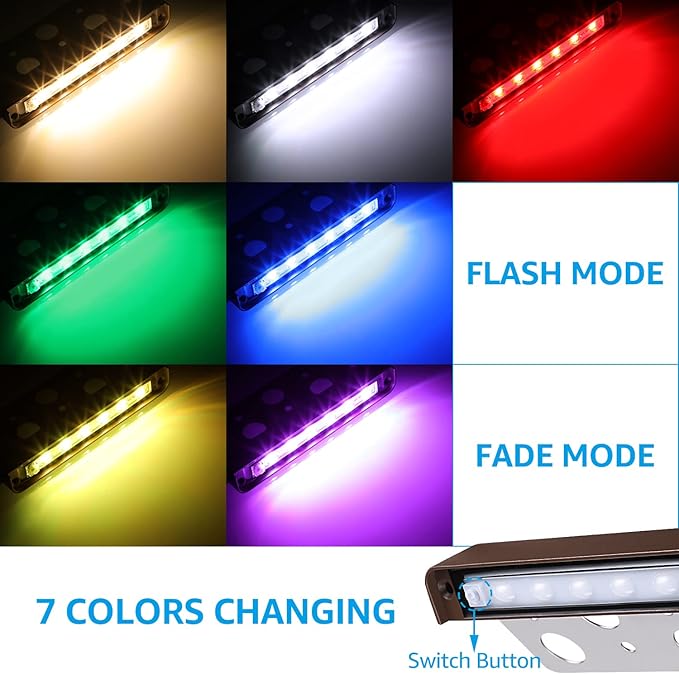 LEONLITE 4 Inch 1W RGB LED Retaining Wall Lights, Hardscape Lighting Color Changing, Low Voltage Landscape Lights, 12V-24V AC/DC, Swivel Paver Light, Outdoor Step Lights, ETL Listed, Pack of 4
