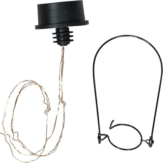 Echo Valley 4579PK4 Afterglow Bottle Lantern Kit Solar Light, 1" Diameter, Black, Copper