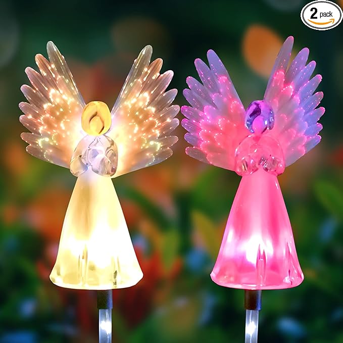 Qualife Solar Angel Lights Outdoor, Garden Gifts for Housewarming Mom Women,Solar Powered Decorative Lights for | Lumora