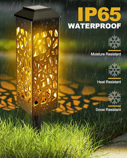 SZOKLED Solar Lights Outdoor 4 Pack, Waterproof Auto On/Off, RGB Solar Pathway Lights for Your Garden, Landscape, Path, Yard, Patio, Driveway,Walkway Decor
