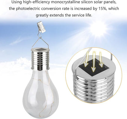 Solar Light Bulbs, Outdoor Waterproof Hanging Solar Bulbs Lights with Solar Panel for Yard Party Holiday Decorations, Warm White, 8 Pack