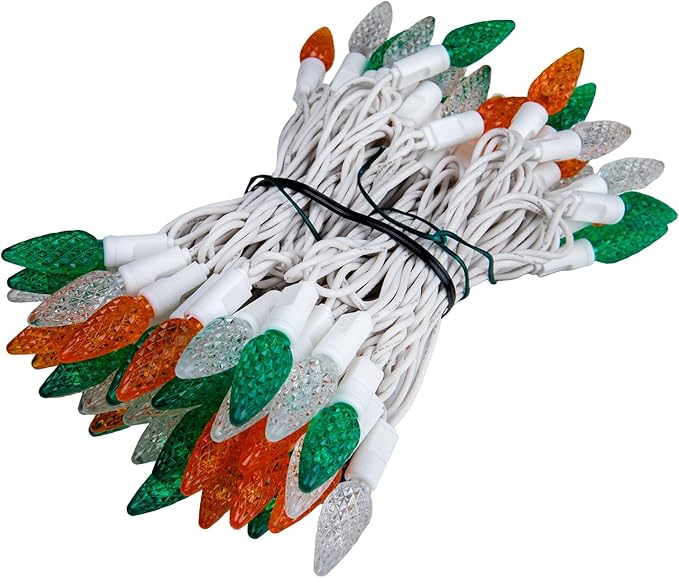 ‎‎‎Novelty Lights 24FT 70 LED C6 LED St. Patrick's Day String Lights, Outdoor Christmas Tree Commercial Grade LED | Lumora