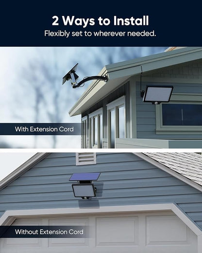 JACKYLED Upgraded Solar Flood Lights Outdoor Motion Sensor, 1000 Lumens Dusk to Dawn Solar Lights Outdoor, 48 LED, IP65 Waterproof, 3 Modes, Auto On/Off, Separate Solar Panel with 9.8ft Cord