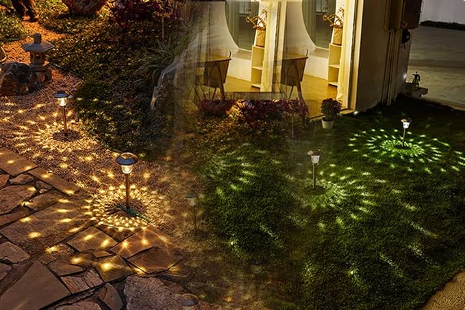 Ulalaza Garden Solar Lights Multi-Color Changing LED Flower Stake Light Decorative Landscape Lawn Yard Outdoor Lights About Length 120 * 120 * 425mm/5 * 5 * 17inch