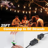 25 FT Outdoor String Lights with 13 Shatterproof Waterproof LED Edison Bulbs Connectable Hanging Patio Lights for | Lumora
