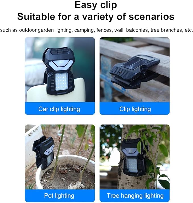 Clip on Solar Lights Outdoor - Waterproof Motion Sensor Outdoor Lights - Lamp with 3 Modes for Farm Gutter Deck Pathway Stairs Backyard Walkway Flower Bed Step Driveway Garage Camping