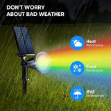 KEV Solar Spot Lights Outdoor,18 LEDs Color Changing RGB Solar Flood Lights with 8 Modes &IPX65 | Lumora
