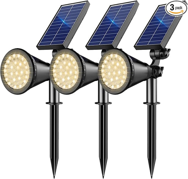 Solar Lights Outdoor Waterproof, 36 LEDs Adjustable Solar Spot Lights Outdoor, 2-in-1 Solar Powered Spotlight | Lumora