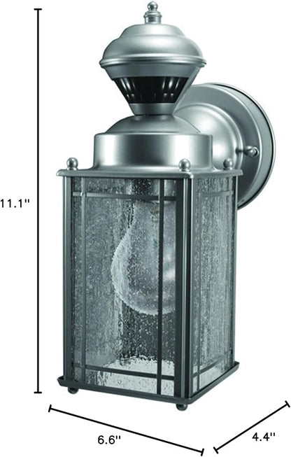 Globe Electric Heath Zenith HZ-4133-SV Shaker Cove Mission Style 150-Degree Motion Sensing Decorative Security Light, Silver