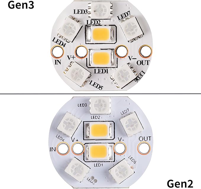 Gen2 Replacement LED Bulb Chips for RGB Color-Changing Outdoor String Lights – 2 Individual Chips