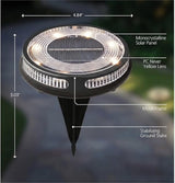 Member Marks Solar Disc Lights (5-Pack) - Ultra-Bright 30 Lumens Outdoor Garden Lights - Warm White & Color | Lumora