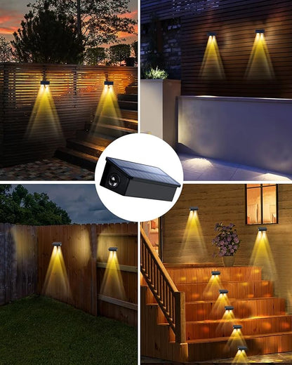 Solar Fence Lights Outdoor Waterproof LED Spot Lens for Step, Wall, Deck, Patio, Yard, Rail, Garage, Pool, Stair, Walkway, Garden Landscaping Enhanced Security Easy Install Warm White 16 pack