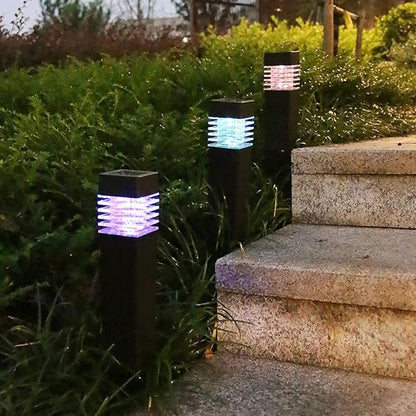 Solar Lights Outdoor 4 Pack Square Solar Pathway Lights Outdoor Waterproof LED Landscape Garden Lights Solar Powered Outdoor Lights Solar Garden Lights for Pathway Walkway Yard